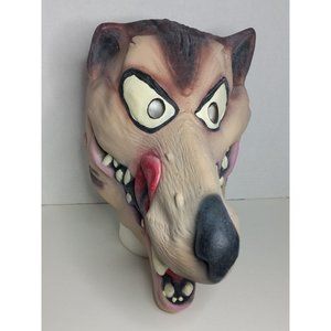 Fright Asylum 2000 Halloween Costume Rubber Vintage Big Bag Wolf Mask